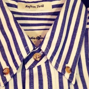 Blue and White Striped Men's Shirt